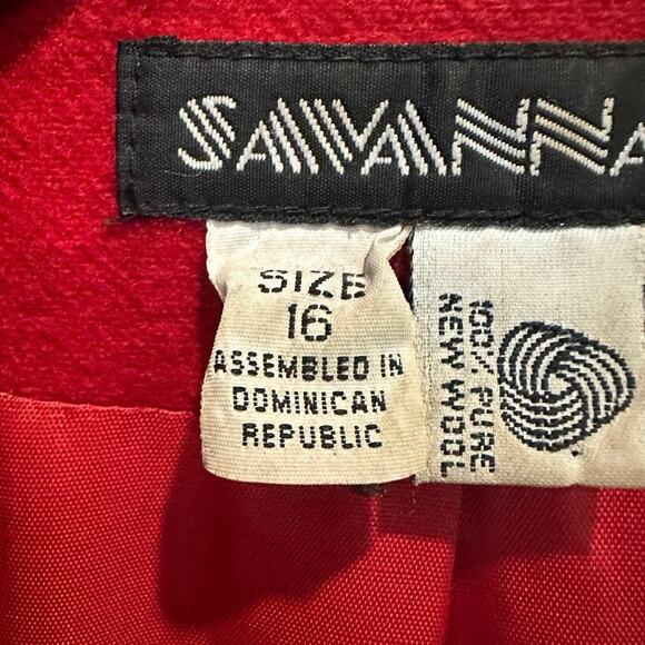 Vintage Red Wool Oversized Blazer Classic Preppy Clean Girl Off Duty Model - Picture 10 of 11